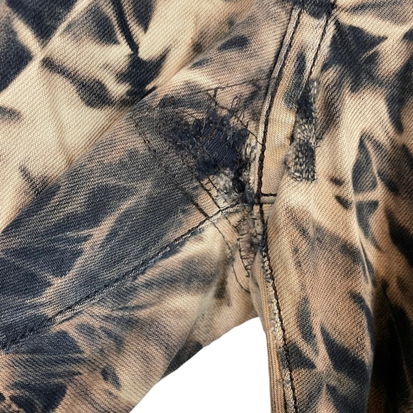 Robins Jean Long Flap Embellished Rhinestone Pocket Tye Dye Mens Size 40 Demim - Picture 6 of 16